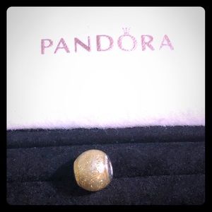 Authentic PANDORA Golden Glitter Ball Charm